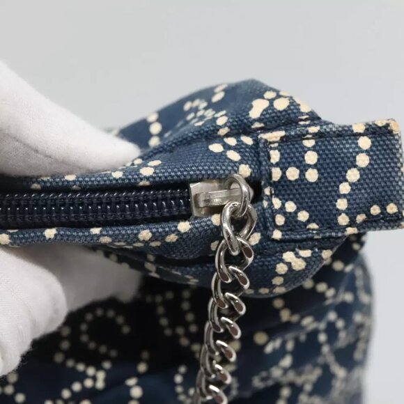 CHANEL Arabesque Tote Bag Canvas Navy CC Auth yk17405 - Picture 10 of 16